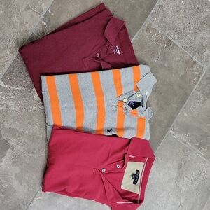 American Eagle Outfitters Maroon and Striped Polo Shirts